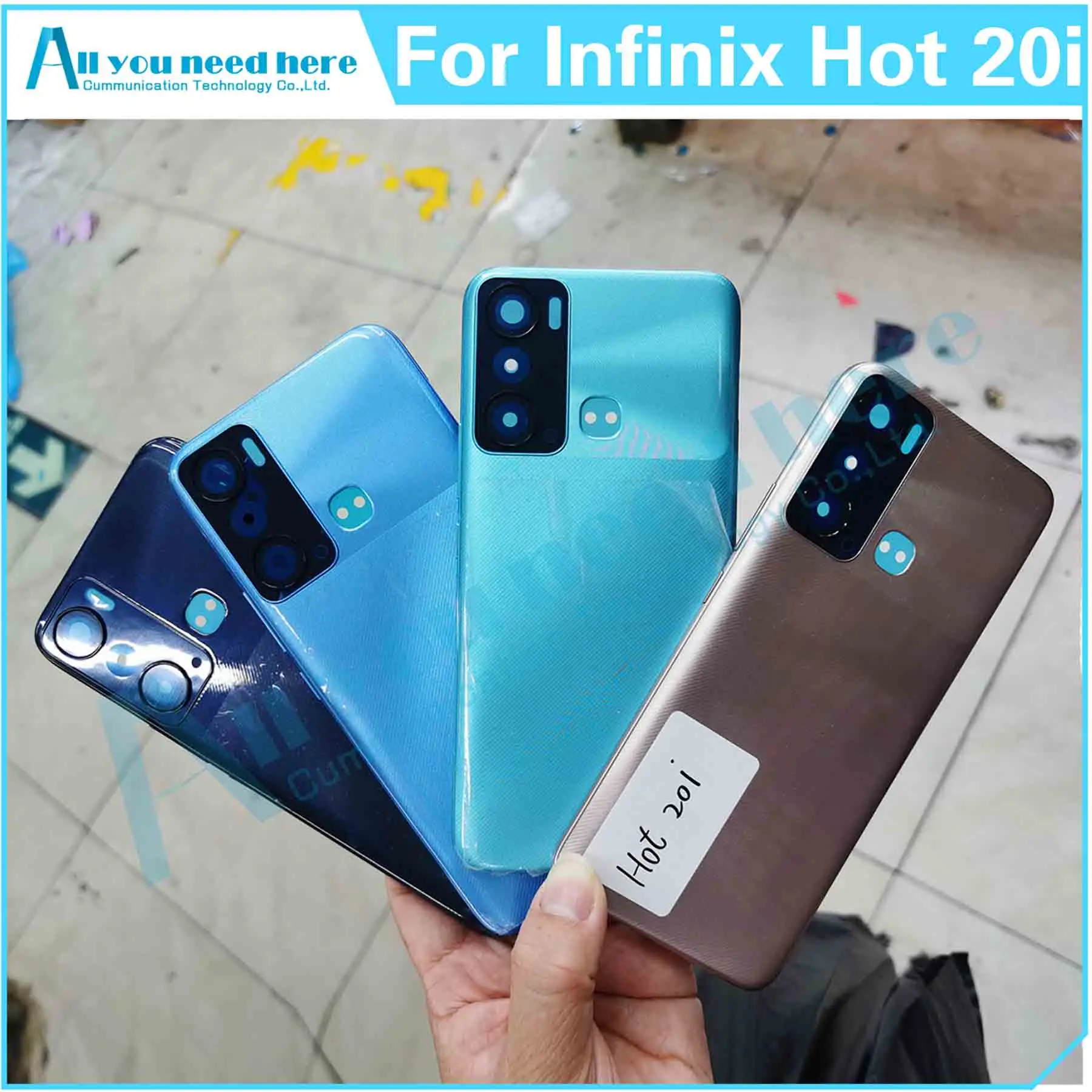 

Battery Back Cover Door Housing Rear Case Lid For Infinix Hot 20i X665C X665E Repair Parts Replacement
