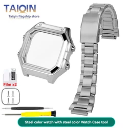 Stainless Steel Watch Case with Waterproof Ring - Black/Silver Finish (Silver set)
