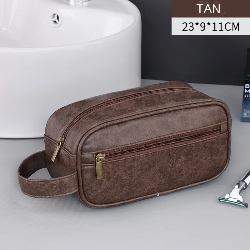 ตัวเลือกสินค้า กระเป๋าเดินทางธุรกิจผู้ชาย หนังล้าง ความจุใหญ่ Multi Pocket