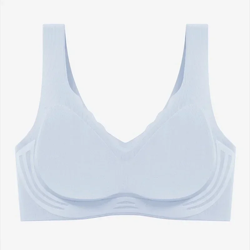 Cool Seamless Underwear For Women Ultra-thin Push-up Semi-fixed Cup No Rims Vest-style Bra For Women With Beautiful Backs 3
