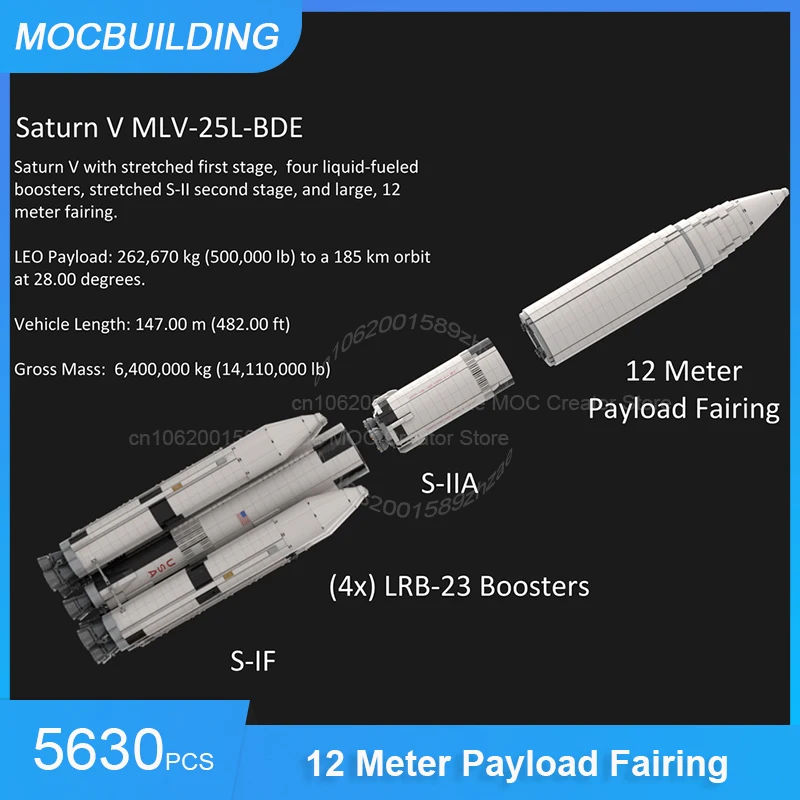 MOC Bausteine Saturn V MLV-25L Zwei- oder Dreistufiger Mobiler Startaufsatz oder Starthilfeturm Zusammenbaubare Bausteine Weltraum-Spielzeug Geschenk – Detail 7