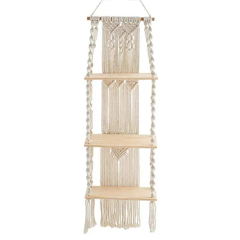 

Настенные подвесные полки в стиле «макраме», 3 уровня