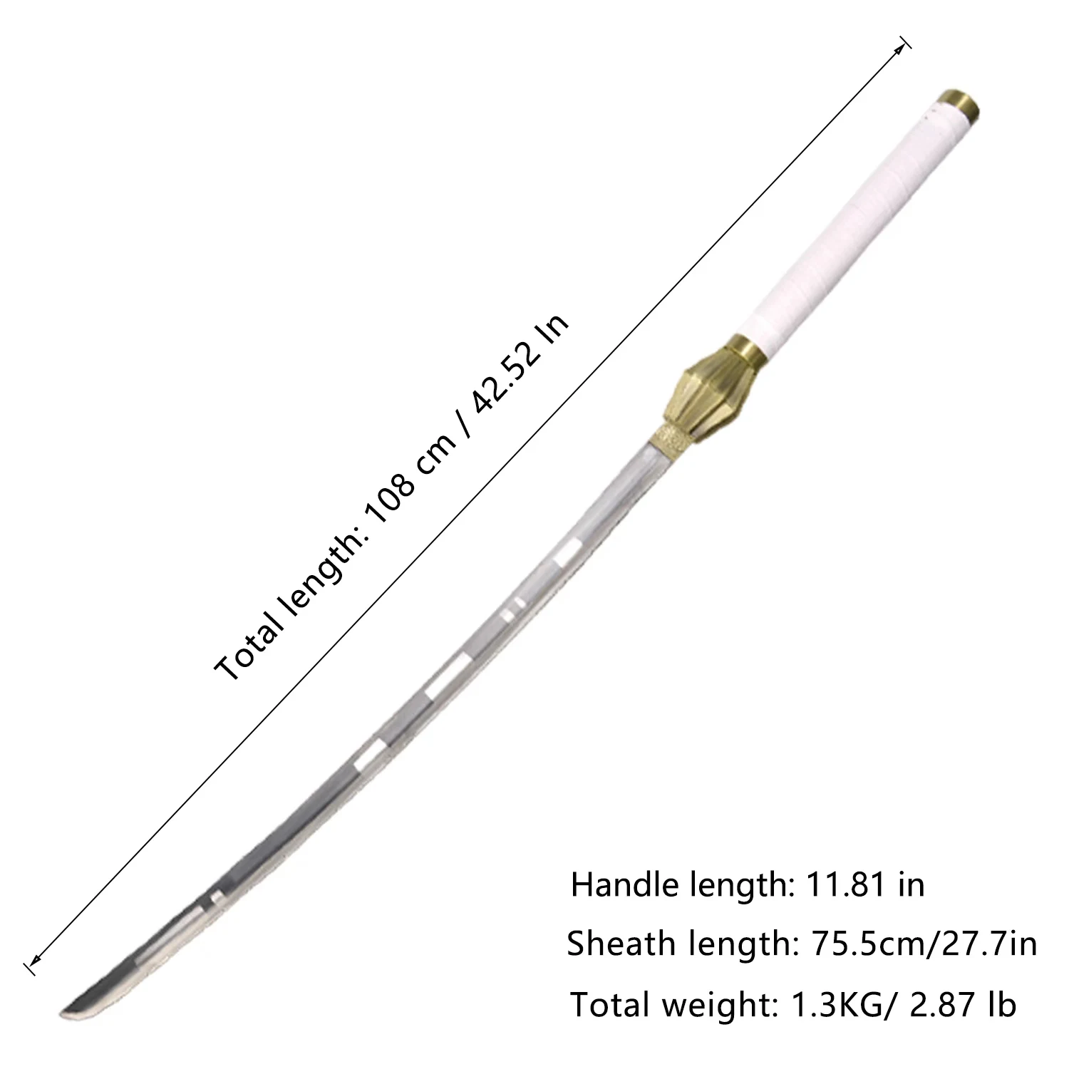 Hot Selling Anime Bleach Zaraki Kenpachi Zanpakuto Sword Katana Toy Sword For Cosplay Collection Gift  108cm 1.3kg 2