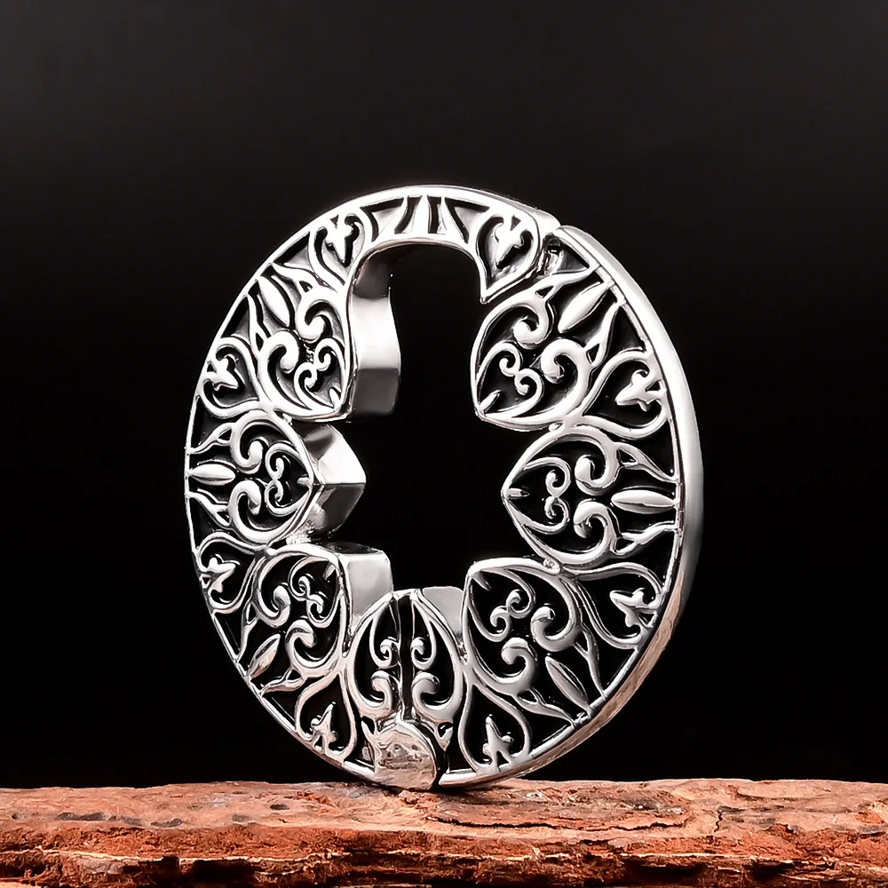 Vanku 2pcs 6mm Unique Flower Pattern Ear Hangers Weights Vintage Body Piercing Jewelry For Stretching Ear Lobe Gauges Plugs