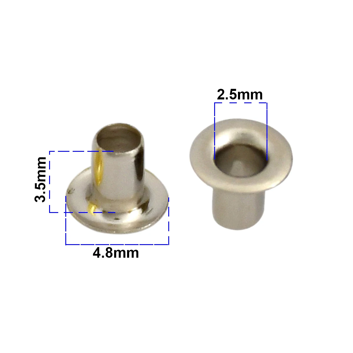 Brass Eyelet no Washer 1.5mm/2mm/2.5mm Leather Craft Repair Grommet Round Eye Ring 100sets for Shoes Bag Clothing Leather Belt Hat eyelet grommet ring kit eyelet grommet ring grommet eyelet kit