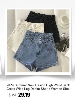 Summer New Fashion Denim Shorts Women Personalized Tassel Diamond Wash Light Blue Short Jeans Fashion Sexy Feather Hot Pants