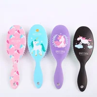 4 Color Cute Unicorn Animal Anti-static Hair Brush Massage Comb Shower Wet Detangle Hair Brush Salon Hair Styling Tools 1