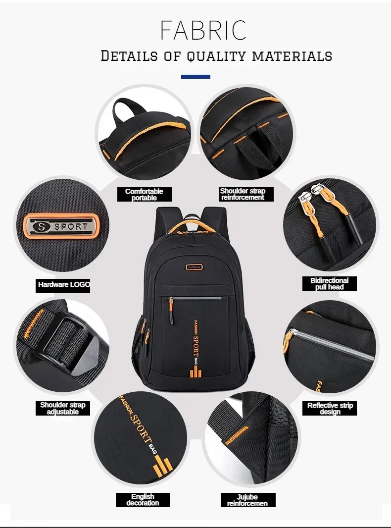 Men's Backpacks Oxford Waterproof Rucksack Business Computer Bag Casual Travel Backpack Senior High School Student Schoolbag sac
