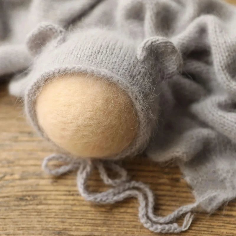Newborn Cute Little Bear Hat Newborn Photography Props Knit Baby Girl Boy Bear Hat Baby Photography Props Aceessries