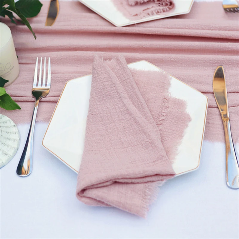 

Napkins Cotton Gauze 41cm Napkin Ramadan Tea Towels Dinner Retro Table Towel Christmas Wedding Party Rustic Table Decoration