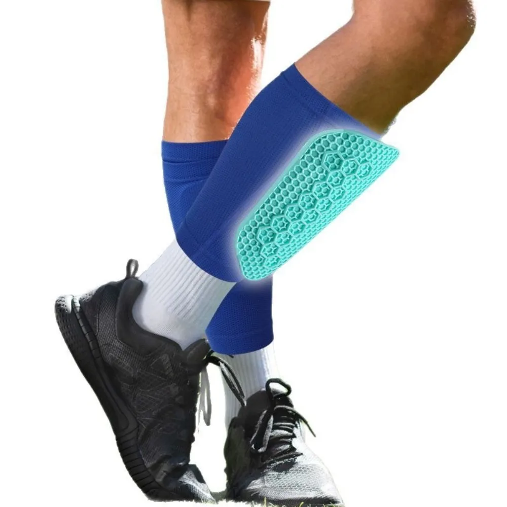 1 Pair Lightweight Soccer Shin Guards Wear-resistant Shockproof Silicone Football Shin Pad Shock Absorbing Leg Protection