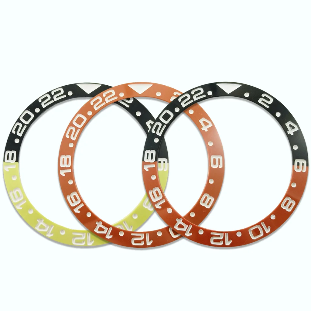 Ceramic Black/Orange/Yellow Sloping Diving Watch Bezel Insert Ring