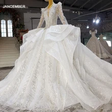 

HTL2319 Flower O-Neck Wedding Dresses For Women 2021 Bride Appliques Guest Wedding Dresses Tiered Beach Wedding Dress kleider