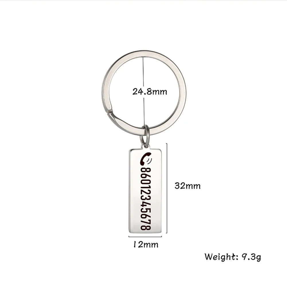 Fishhook Personalized Custom Keychain Gift for Men Woman Car Key Chain Ring Engrave Name Phone Number Stainless Steel Jewelry