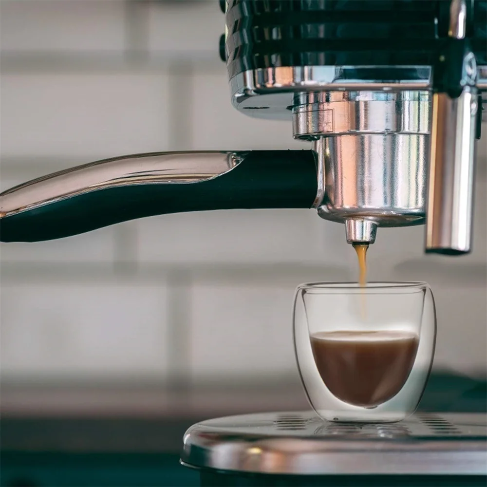 Description Picture 4 of item5 Sizes 6 Pack Clear Double Wall Glass Coffee Mugs Insulated Layer Cups Set for Bar Tea Milk Juice Water Espresso Shot Glass