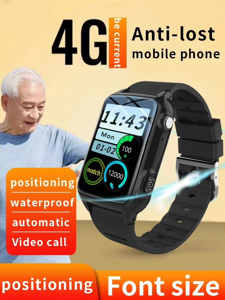 

2024 New Elderly Smart Watch 4G Sim Card SOS Phone Call GPS Positioning Fall Alarm Vibration 7Days Work Heart Rate Smartwatch