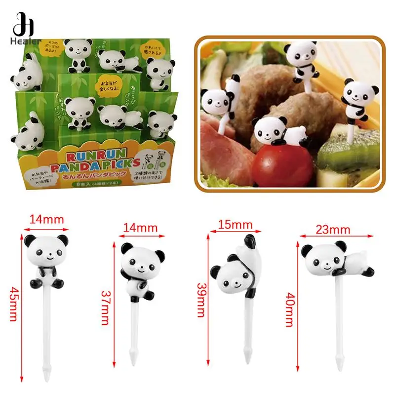 

8 шт./компл. мини мультяшная панда фруктовая вилка детская закуска десерт пирожные бэнто праздничные украшения пластиковые вилки с животными