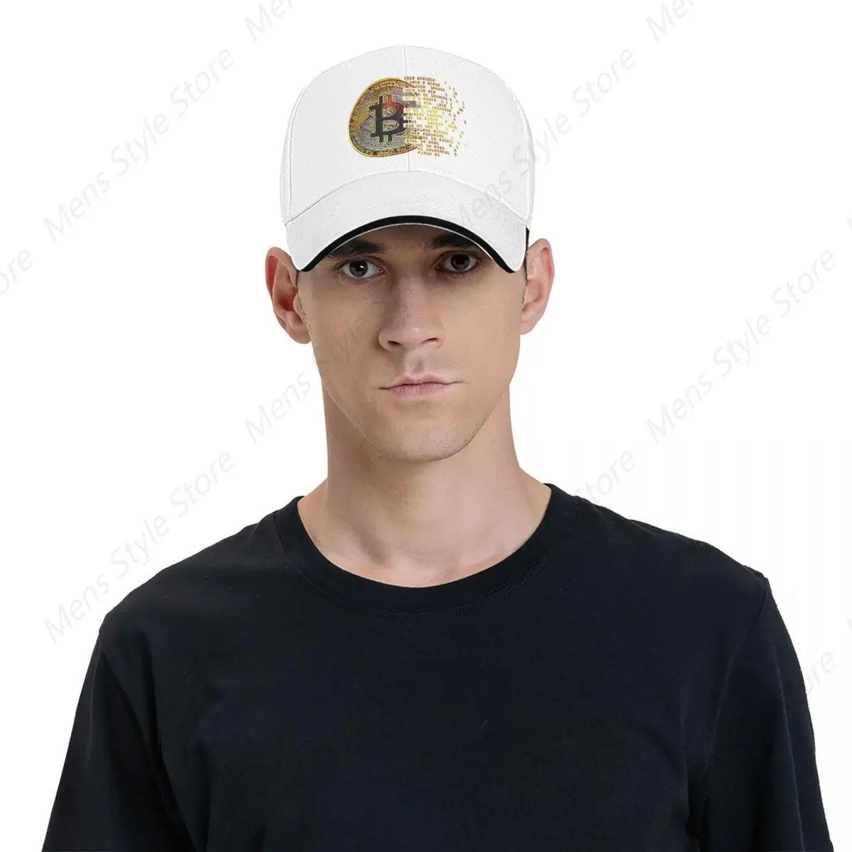 I Love Bitcoin Art Cryptocurrency Art Multicolor Hat Peaked Women's Cap Personalized Visor Windproof Hats 6