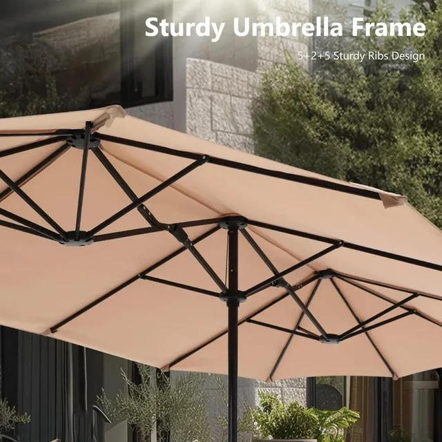 Set da pranzo per esterni da 8 pezzi, grande tavolo in metallo con 6 sedie da pranzo in rattan PE, tavolo da patio e set di sedie per giardino o cortile 2