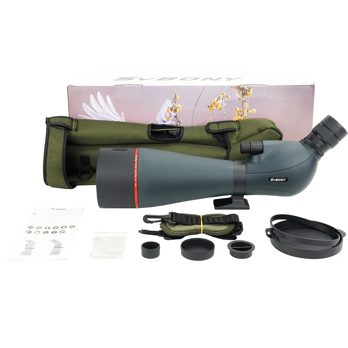 Svbon SV406 20-60x80 Spektiv Mit Handy-Adapter - HD Fernglas Für Vogelbeobachtung & Jagd