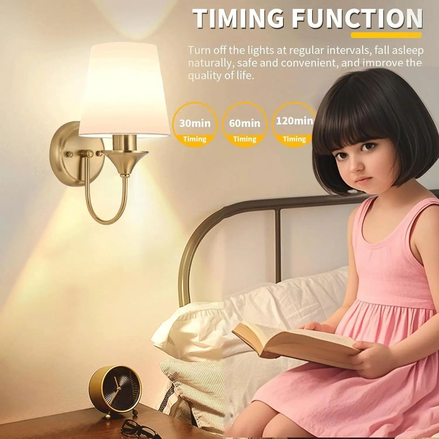 شمعدانات جدارية بنحاسية تعمل بالبطارية، مصابيح حائ...