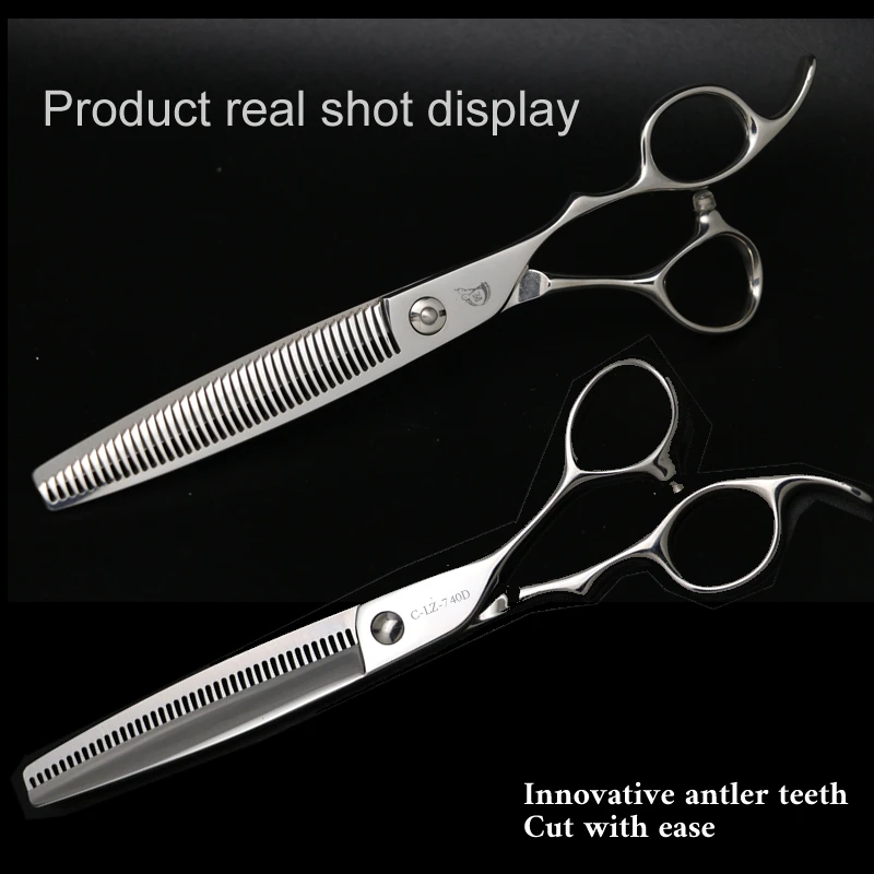Dog Grooming Scissors Crane 7.0 Inch 41 Teeth Professional Pet Grooming Thinner Shears for Dogs Hair