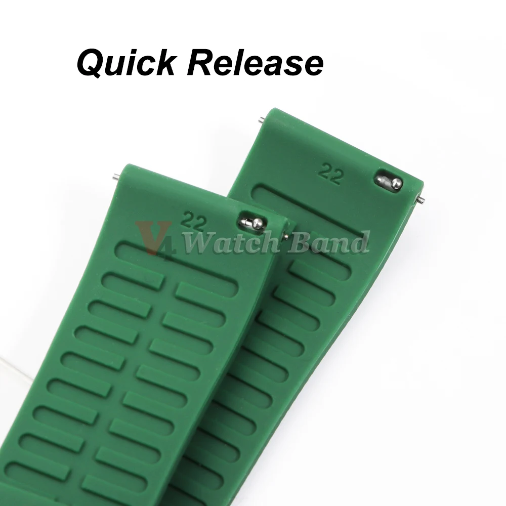 Classic Tropical FKM Rubber Watch Strap – Premium Replacement Bracelet Belt, 20mm/22mm