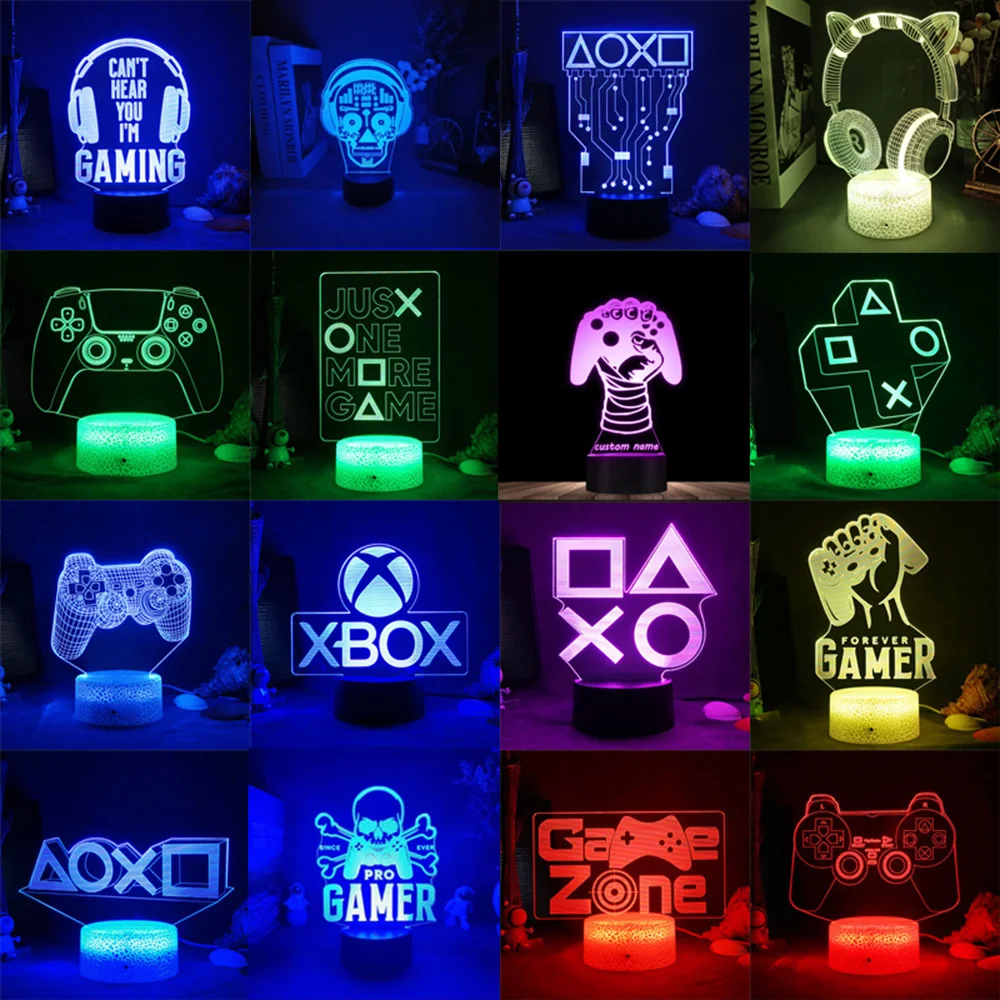 3D LED Gaming Setup RGB Lamp USB Powered Gaming Room Children's Lamp  Bedroom Night Lights LED Table Lamp Indoor Lighting Gifts