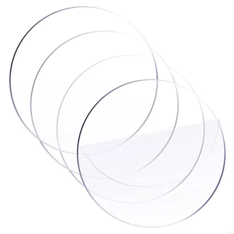 97QD 30Pcs Multi Purpose Clear Acrylic Board Blank Round Panel Shatterproof for Wedding Party Signs Display Project