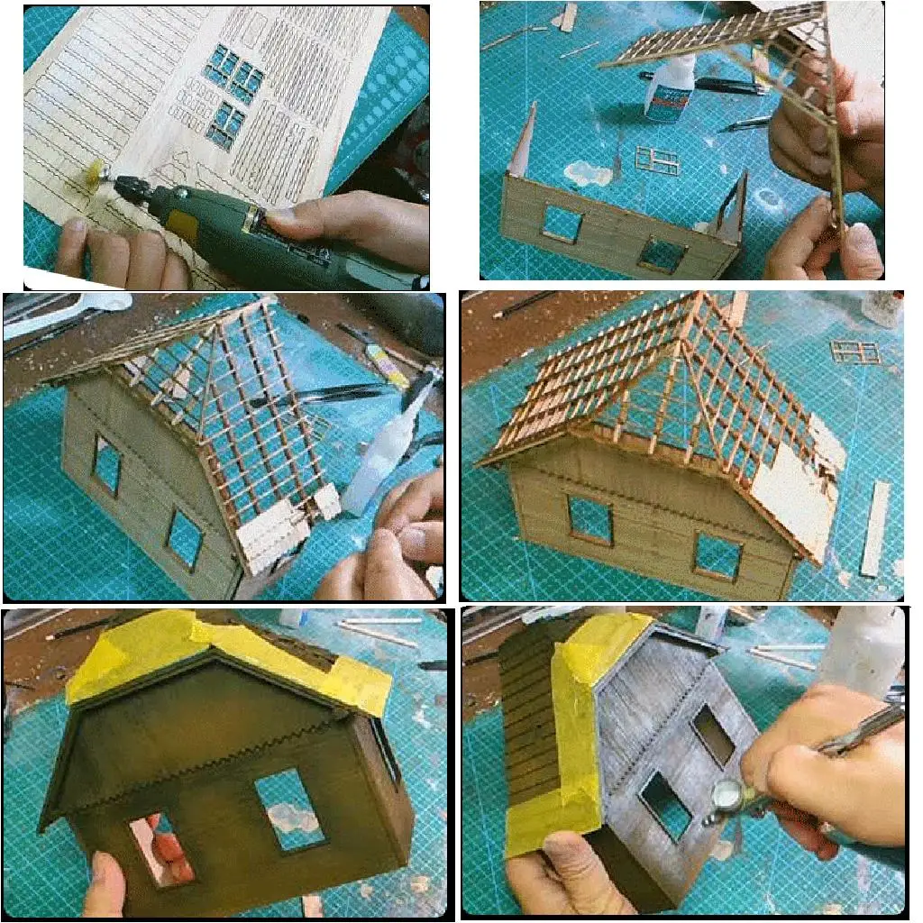 퍼즐 조립되지 않은 키트 나무 유적, 전쟁 장면 디오라마, 1/35 체중계