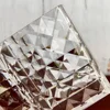 Acrylic Transparent Three Grid Cosmetic Storage Box Diamond Pattern Makeup Pen Eyebrow Pen Storage Box Desktop Pen Holder 3