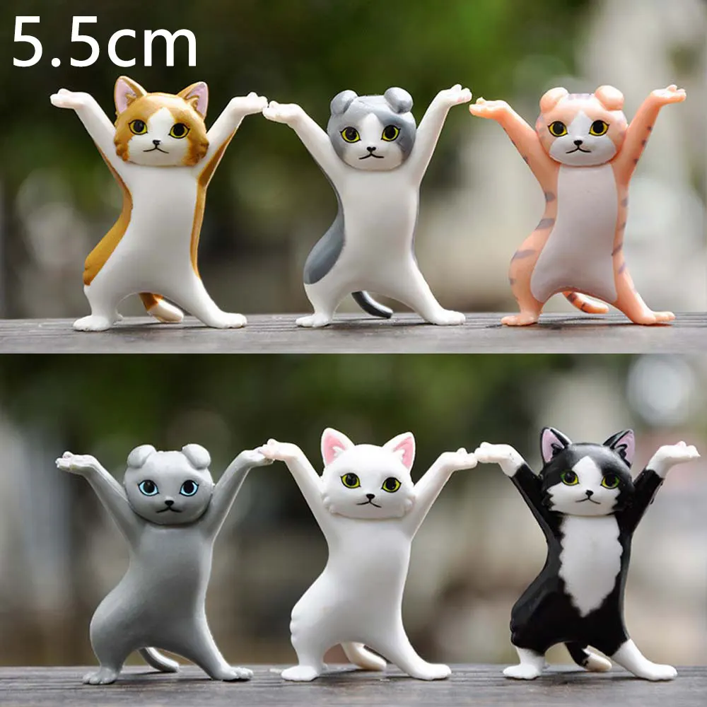 

3rd Generation Dancing Cat Figure Decoration Animation Cat Model Fashion Toy Enchanting Cat Capsule Toy Doll Cake Decoration