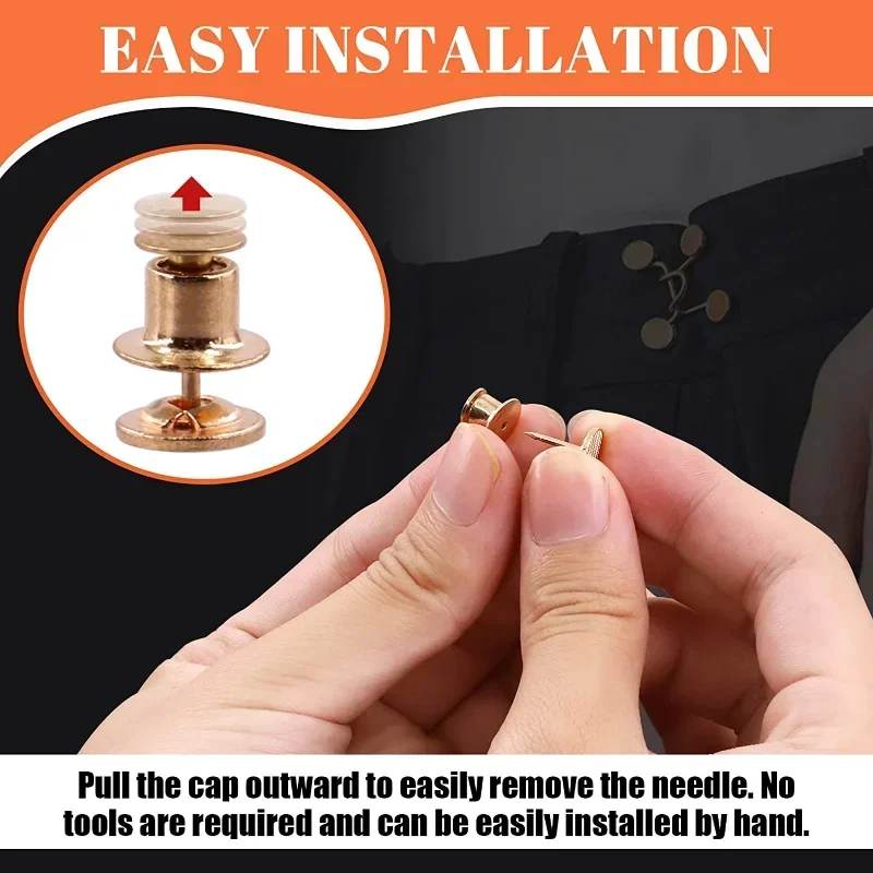 5/1Set Extender Button Adjustable Waist Buckle Set Jean Button Pins Perfect Fit Instant for Tighten Waist Jeans No Sewing Button 2