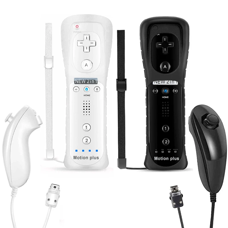 2PCS Controller for Wii Remote Controller Gamepad with Motion Plus For Ninetend Wii/Wii U Wireless Gamepad for Wii Games Console 
