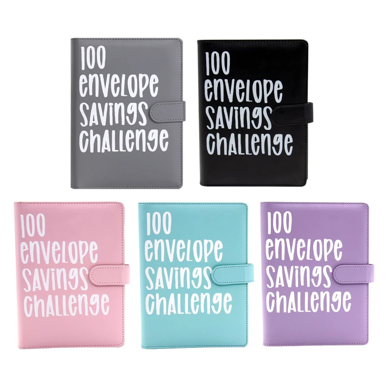 Leather Notebook PU Leather Loose-leaf Journal 100 Day Couple's Challenge Savings Book Magnetic Buckle