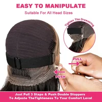 Perruque Smilegirl 360 Lace Straight en cheveux humains, perruque frontale 360 Full Lace, noire naturelle, avec dentelle HD, pré-épilée, nœuds blanchis, perruque queue de cheval haute pour femmes noires 8
