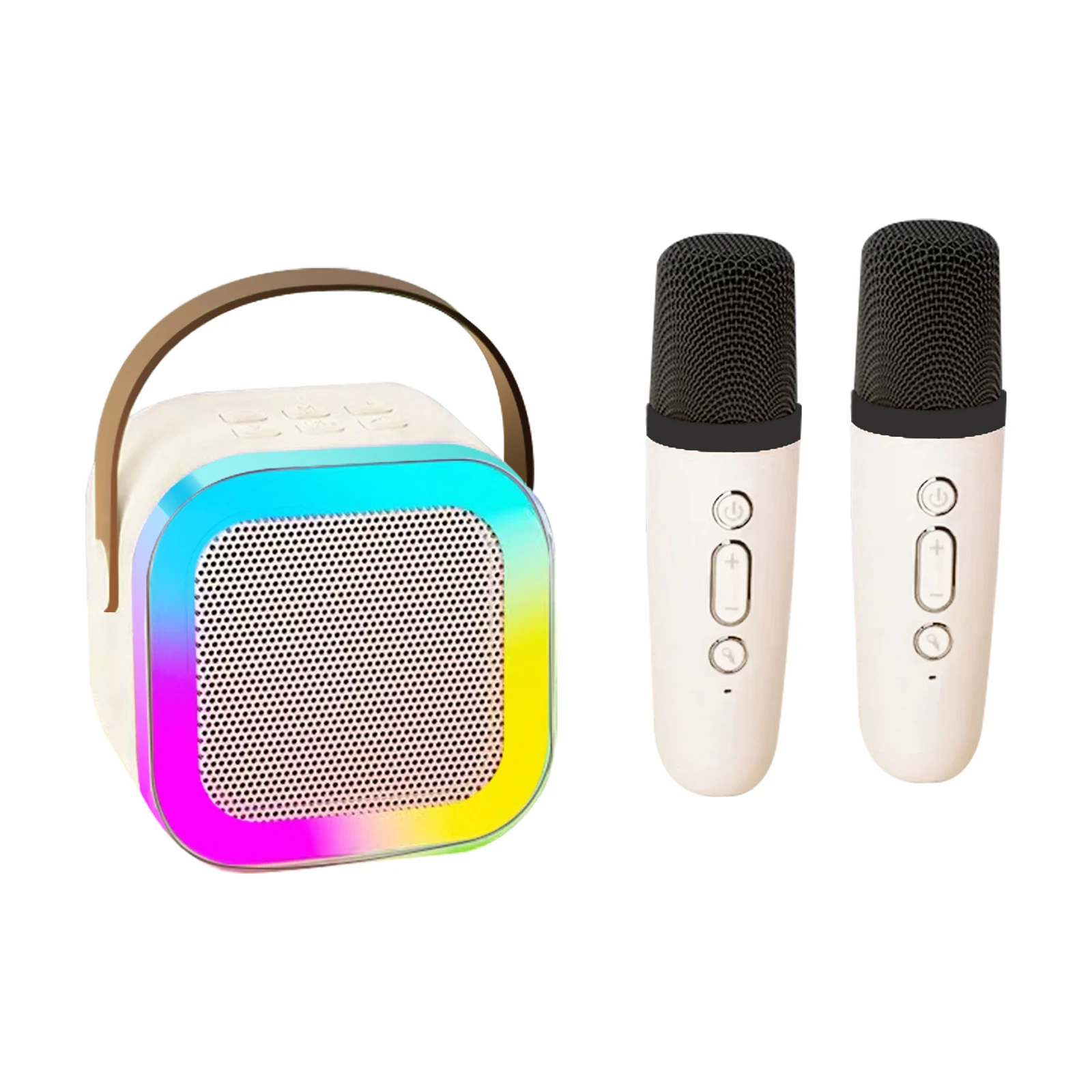 

Free ship Karaoke Machine for Kids Bluetooth Speaker with 2 Wireless Microphones LED Lights for Home KTV Gifts for Girl