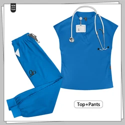 Women's Grey Workwear Fashion Uniform Set - Stylish Nursing and Medical Scrubs - XXL (Blue)