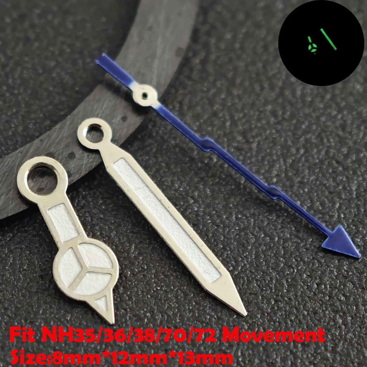 Luminous Green/Blue-Green Watch Hands - Premium Replacement Parts