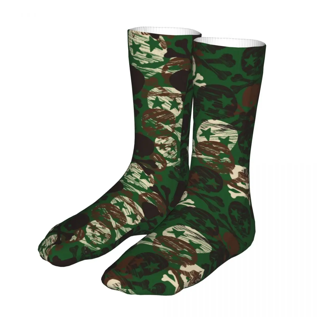 

Happy Camouflage Star Skull Print Women Socks 2022 Female Sports Socks