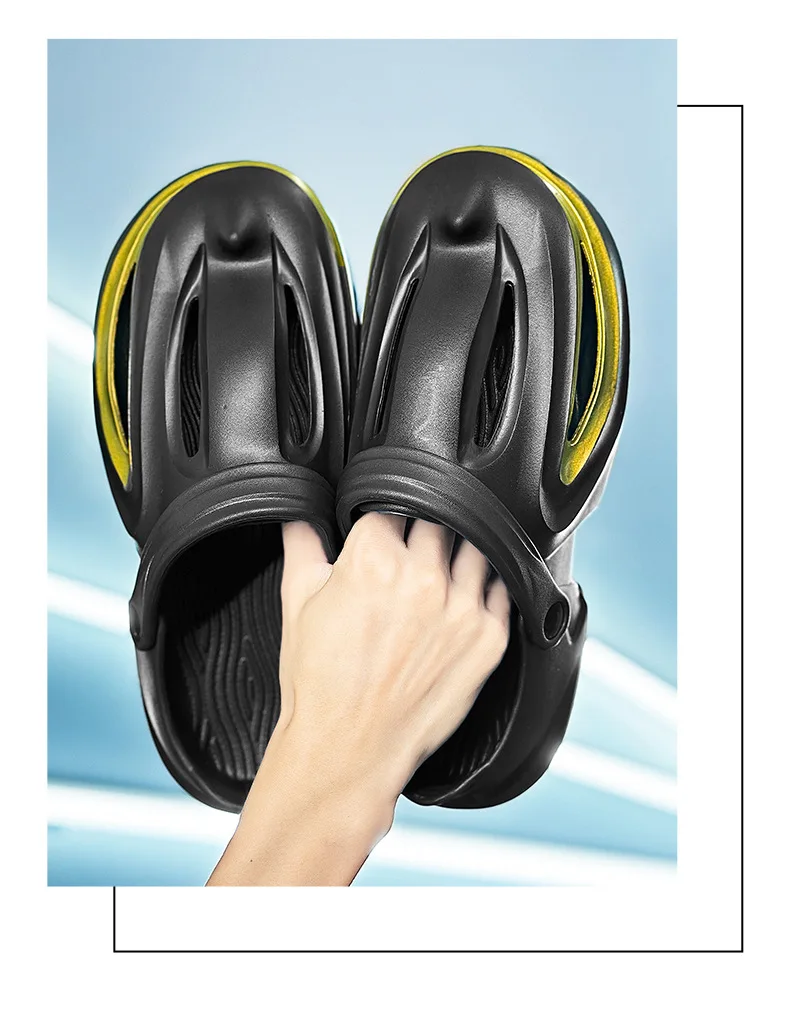 Evshine Men Shark Slides Eva Flat Sandals Summer Beach Footwear_voghion.com