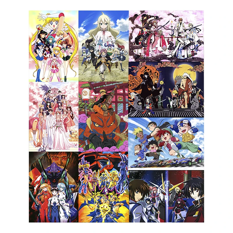 

10 models Anime Single Card Collection Yu-Gi-Oh Naruto Fairy Tail Classic Game Anime Collection Card Gifts Toys