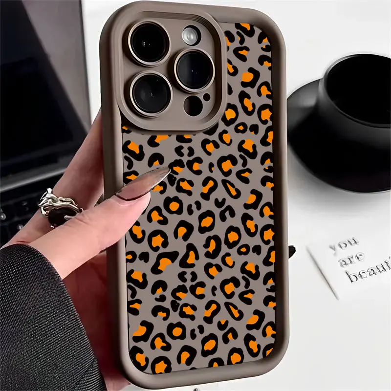 Leopard Print Shockproof Soft Silicone Phone Case