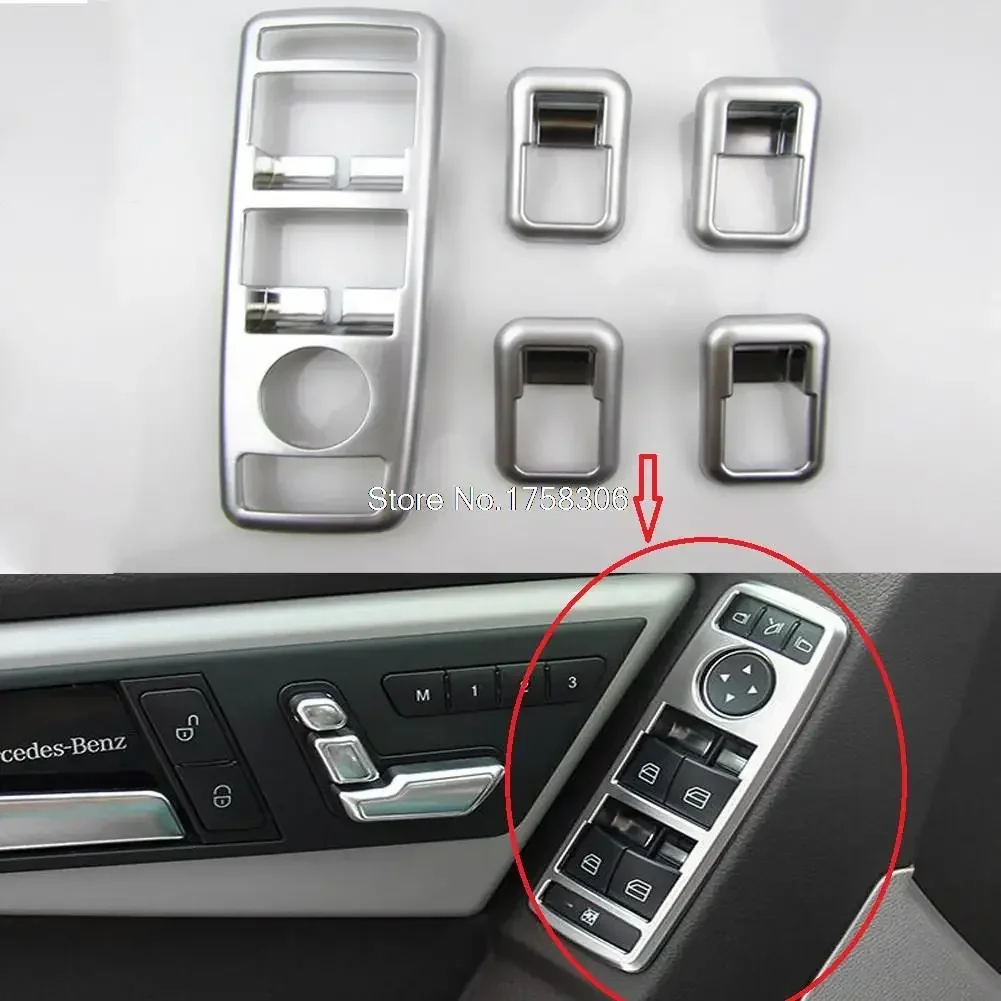 Angelguoguo Car Window Glasses Lifter Button Decorazione Cornice Adesivi Per Mercedes Benz A C B E Glk Ml Gl G500 Gla Class