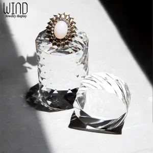 Image for Acrylic Stripe Round Ring Jewelry Display Stand Ho 