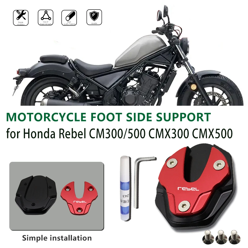 Motorcycle Kickstand Foot Side Stand Extension Pad Support Plate For