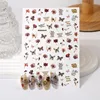 New Cute Butterfly Football Nail Stickers Black White Line Decals 3D Nail Art Decoration Cute Cartoon Sliders Summer Manicure 6