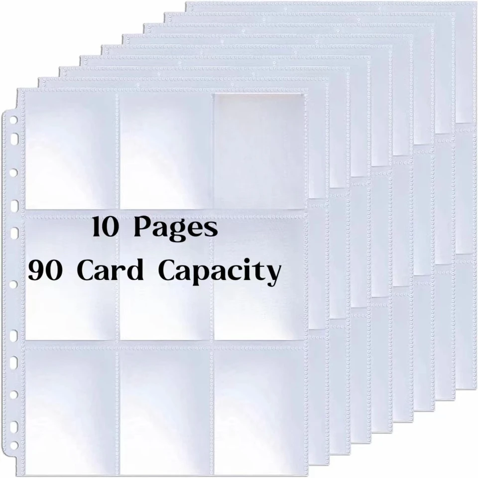 9 Pocket Trading Gaming Card Sleeves Storage Wallet Album Binder Pages  Collection Coin Holders Sleeves YuGiOh Photo Albums - AliExpress 26