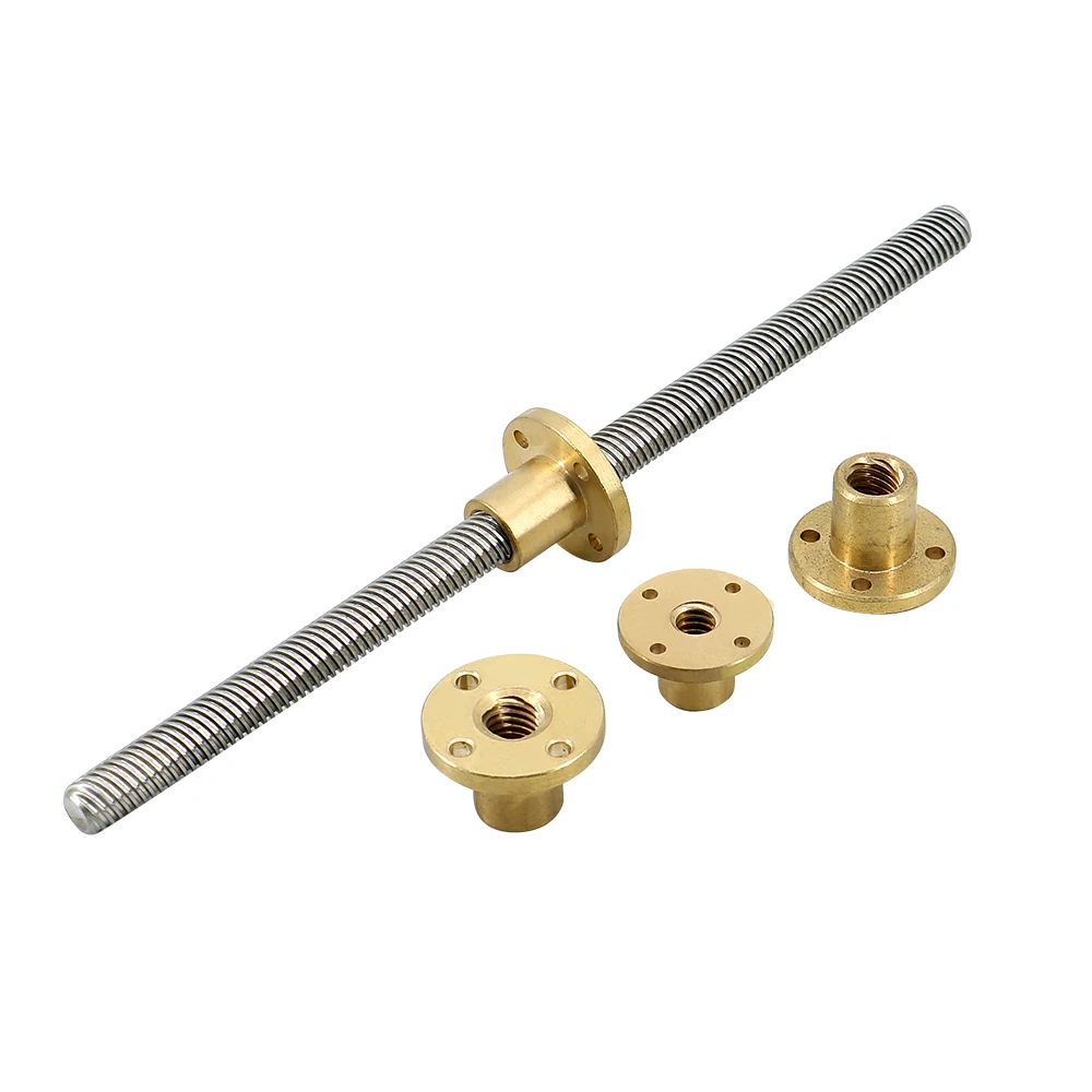 

CNC 3D Printer Part Trapezoidal Rod T8 Lead Screw 8mm diameter Pitch 1mm-4mm Lead1mm-14mm with Brass Nut Length100mm-1000mm