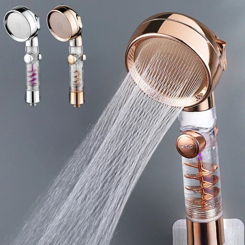 Magic Watering High Pressure 3-Function Shower Head One Key Stop Bathroom Handheld Sprayer Nozzle Filter